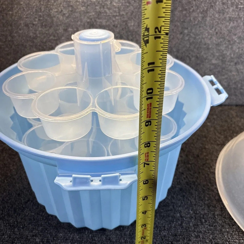 Light Blue~Cupcake Shaped Cupcake Carrier~3 Stackable Tiers~Holds 24